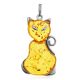 Cute Amber Cat Pendant, image 