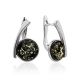 Contemporary Design Green Amber Earrings, image 