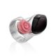 Floral Motif Amber Cocktail Ring With Oyster Shell, Ring Size: Adjustable, image 