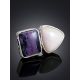 Designer Cocktail Ring With Charoite And Aragonite The Bella Terra, Ring Size: Adjustable, image , picture 2