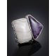Bold Geometric Design Ring With Charoite And Aragonite The Bella Terra, Ring Size: Adjustable, image , picture 2