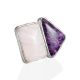 Bold Geometric Design Ring With Charoite And Aragonite The Bella Terra, Ring Size: Adjustable, image 