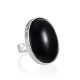 Bold Black Agate Cocktail Ring The Bella Terra, Ring Size: Adjustable, image 