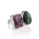 Designer Charoite And Seraphinite Cocktail Ring The Bella Terra, Ring Size: Adjustable, image 