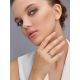 White Gold Floral Ring With Diamond Centerstone, Ring Size: 5.5 / 16, image , picture 5