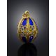 Mesmerizing Deep Blue Enamel Egg Pendant With Crystals The Romanov, image , picture 2