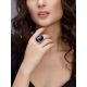 Bold Black Agate Cocktail Ring The Bella Terra, Ring Size: Adjustable, image , picture 4