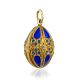 Mesmerizing Deep Blue Enamel Egg Pendant With Crystals The Romanov, image , picture 4