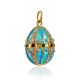 Azure Colored Enamel Egg Pendant The Romanov, image , picture 4