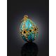 Azure Colored Enamel Egg Pendant The Romanov, image , picture 2