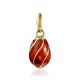 Tiny Gilded Egg Pendant With Red Enamel The Romanov, image 