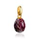 Arabesque Motif Cherry Red Enamel Egg Pendant The Romanov, image 