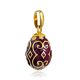 Classy Deep Purple Enamel Egg Pendant The Romanov, image , picture 4