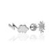Mismatched Silver Stud Earrings, image 