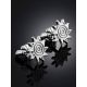 Sun Shaped Sterling Silver Stud Earrings, image , picture 2
