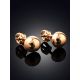 Shiny Gilded Silver Stud Earrings, image , picture 2