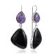 Extravagant Charoite And Obsidian Earrings The Bella Terra, image 