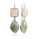 Ultra Chic Asymmetric Earrings With Quartz And Actinolite The Bella Terra, image 