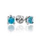 Lustrous Blue Topaz Stud Earrings, image 