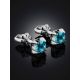 Lustrous Blue Topaz Stud Earrings, image , picture 2