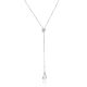 Lariat Necklace With Drop Shaped Rock Crystal, image 