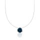 Minimalist Invisible Line Necklace With Blue Topaz Stone, Length: 42, image 