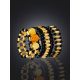 Summery Japanese Seed Bead Set Of Rings With Amber The Link, Ring Size: Adjustable, image , picture 2