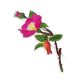 Flamboyant Dog Rose Motif Enamel Brooch, image , picture 5