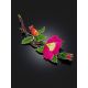 Flamboyant Dog Rose Motif Enamel Brooch, image , picture 2