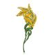 Designer Mimosa Flower Enamel Brooch, image 