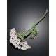 Stunning Angelica Herb Motif Brooch With Glossy Enamel, image , picture 2