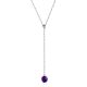 Chic Lariat Necklace With Deep Purple Amethyst, Length: 50, image 