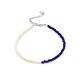 Two Tone Bracelet With Pearl And Blue Spinel The Link, image 