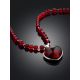Flawless Amber Necklace With Heart Pendant, image , picture 2