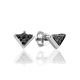 Shimmering Black Diamond Stud Earrings, image 