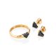 Triangle Black Diamond Stud Earrings, image , picture 4