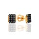 Square Diamond Stud Earrings, image 