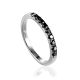 Refined Black Diamond Row Ring, Ring Size: 3 / 14, image 