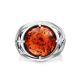 Stunning Silver Men's Ring With Cognac Amber The Cesar Collection, Ring Size: 13 / 22, image , picture 3