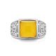 Stunning Silver Ring With Honey Amber The Cesar, Ring Size: / 24, image , picture 3