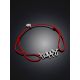 Red Lace Friendship Bracelet "Happy", image , picture 2