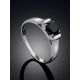 Minimalist Style Black Corundum Ring, Ring Size: 6 / 16.5, image , picture 2