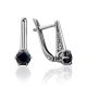 Refined Black Corundum Earrings, image 