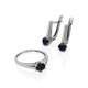 Refined Black Corundum Earrings, image , picture 3