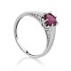Purple Corundum Ring With Crystals, Ring Size: 6.5 / 17, image 