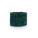 Emerald-colored Seed Beads Ring The Link, Ring Size: 11.5 / 21, image , picture 3