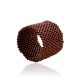 Wide Chocolate-Colored Beaded Ring The Link, Ring Size: 6 / 16.5, image 