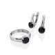 Bold Black Corundum Earrings, image , picture 3