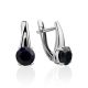 Bold Black Corundum Earrings, image 