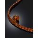 Cognac-colored Seed Beads Choker With Amber Heart Pendant The Link, image , picture 2